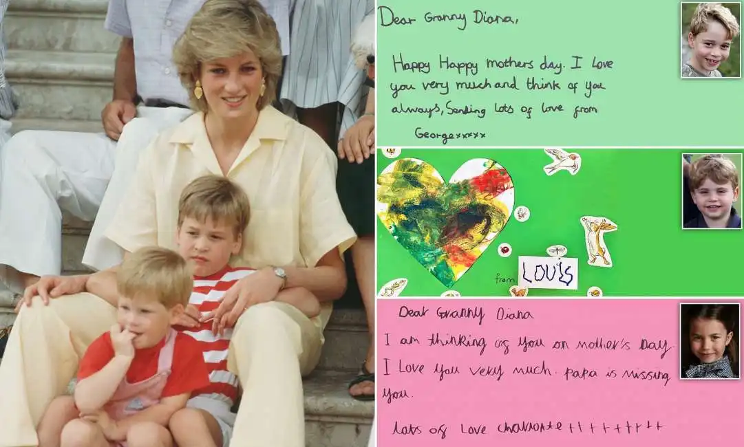 lady diana principe harry principe william le letterine di george louis charlotte