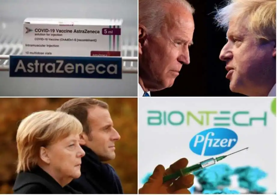 macron merkel johnson biden astrazeneca pfizer