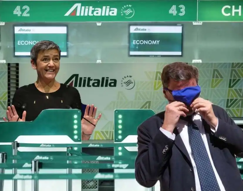 margrethe vestager giancarlo giorgetti alitalia