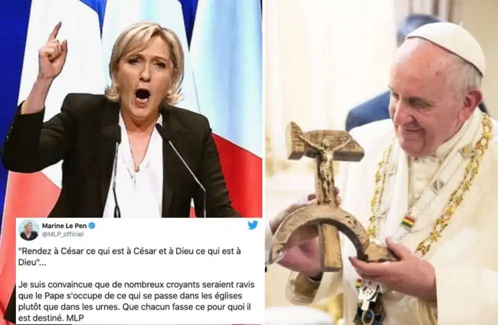 marine le pen papa francesco bergoglio