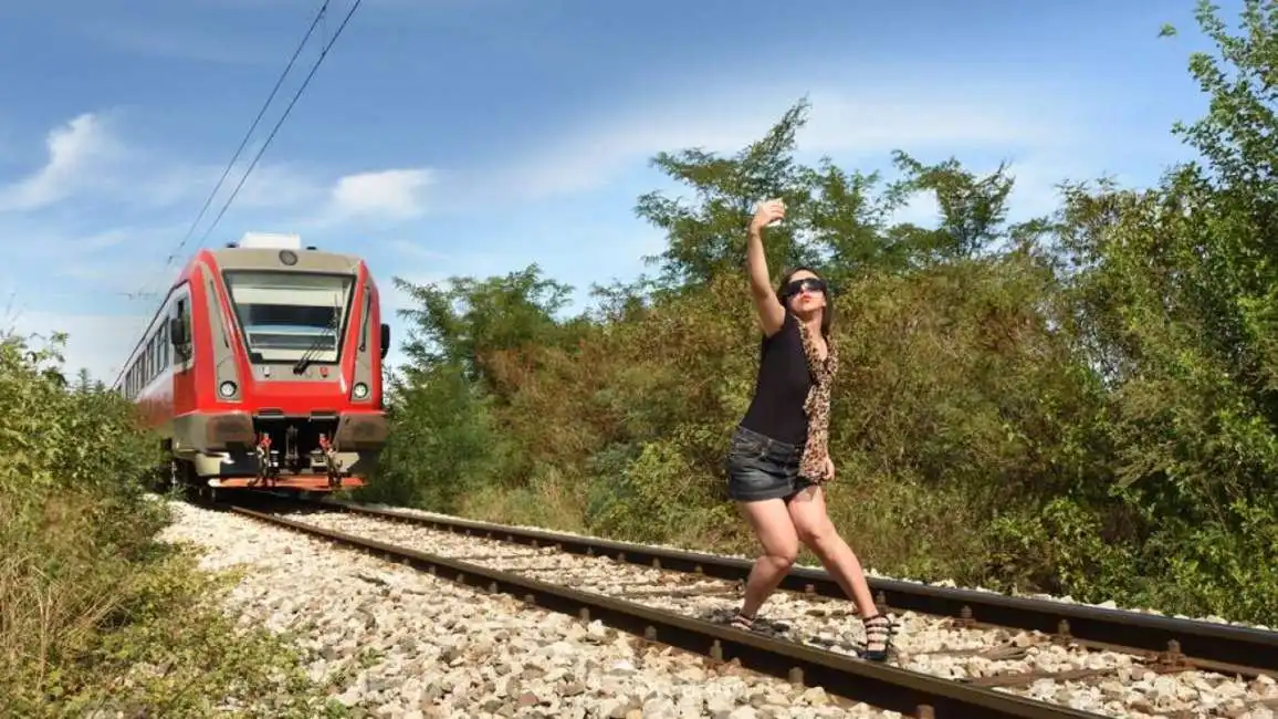 selfie con treno