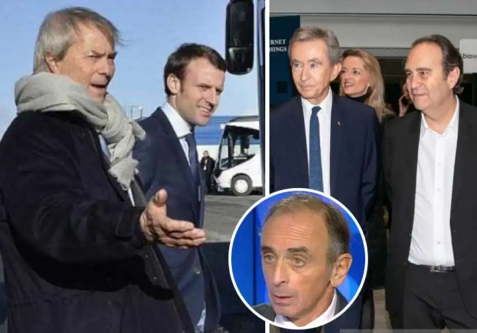 vincent bollore emmanuel macron bernard arnault xavier niel eric zemmour