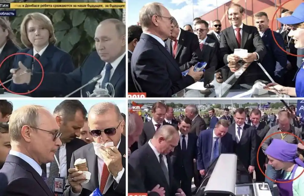 putin erdogan con la finta gelataia hostess 