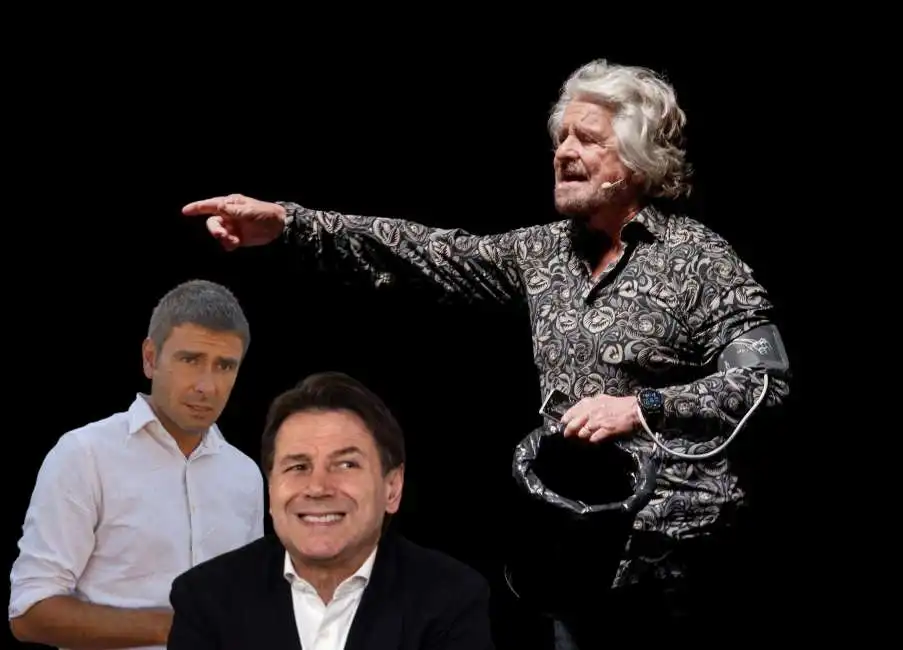 alessandro di battista giuseppe conte beppe grillo 