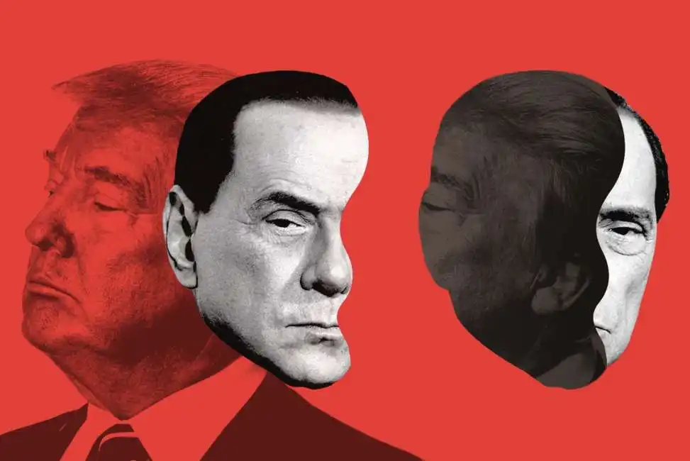 donald trump e silvio berlusconi - illustrazione the atlantic 