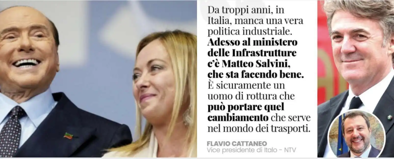 flavio cattaneo salvini meloni berlusconi