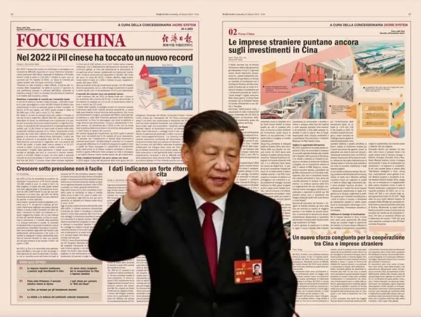 focus china - inserto a pagamento sul sole 24 ore di domenica 26 marzo 2023 cina xi jinping 