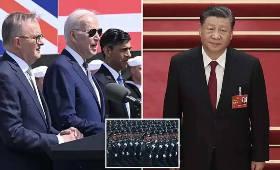 joe biden aukus anthony albanese rishi sunak xi jinping 