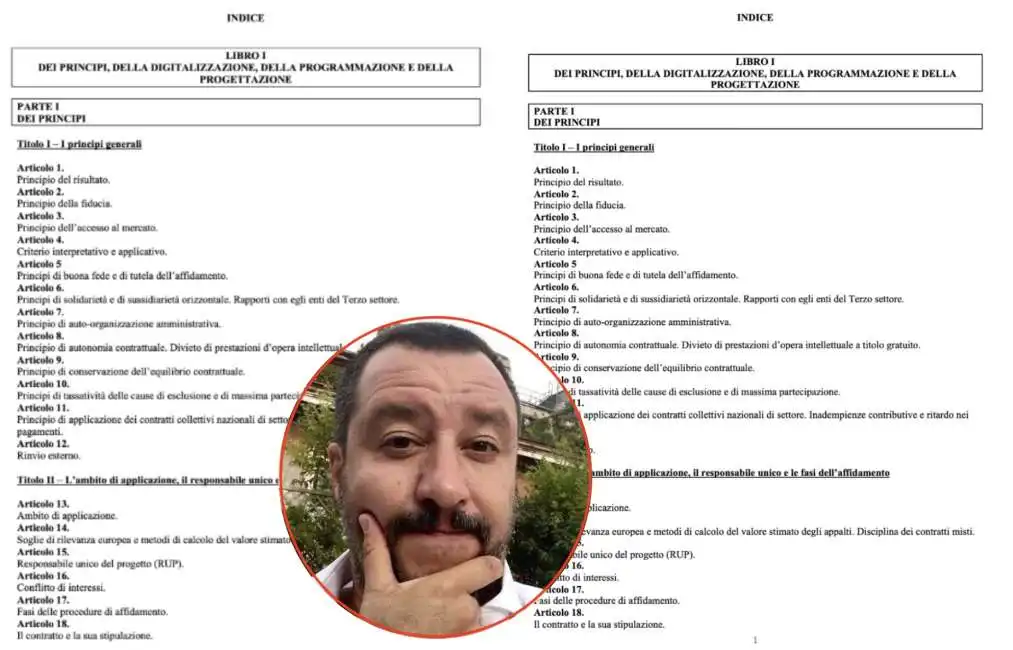 matteo salvini codice degli appalti 