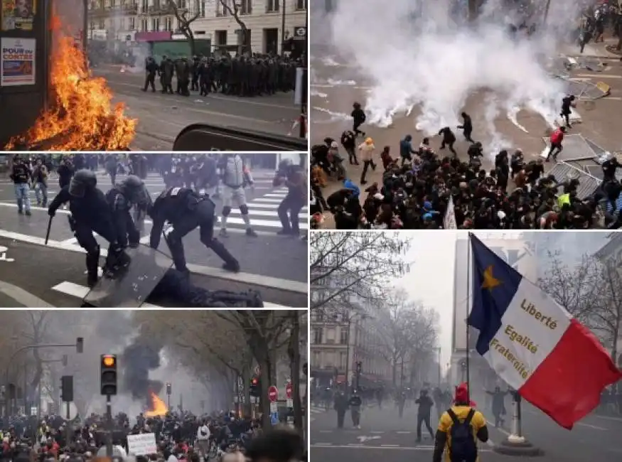 proteste in francia contro la riforma pensioni parigi