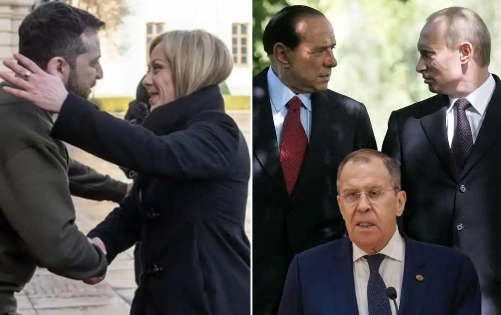 volodymyr zelensky giorgia meloni vladimir putin silvio berlusconi sergei lavrov 