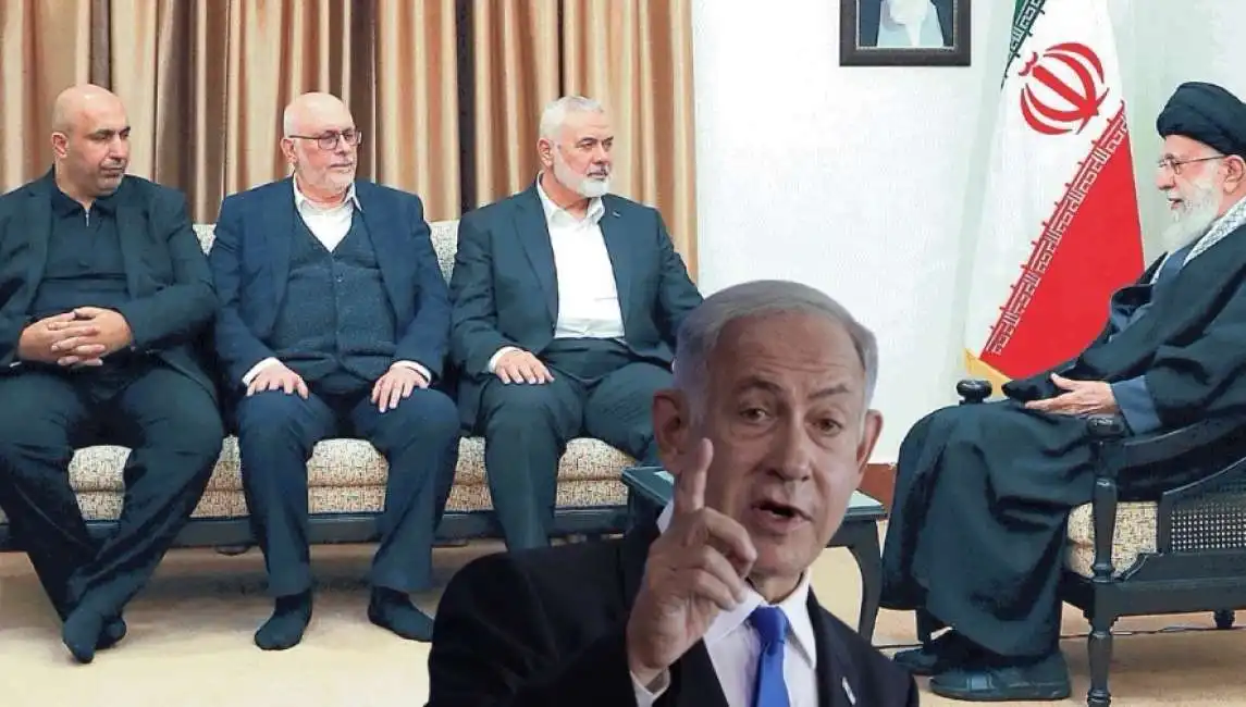 ali khamenei ismail haniyeh e due leader di hamas benjamin netanyahu 