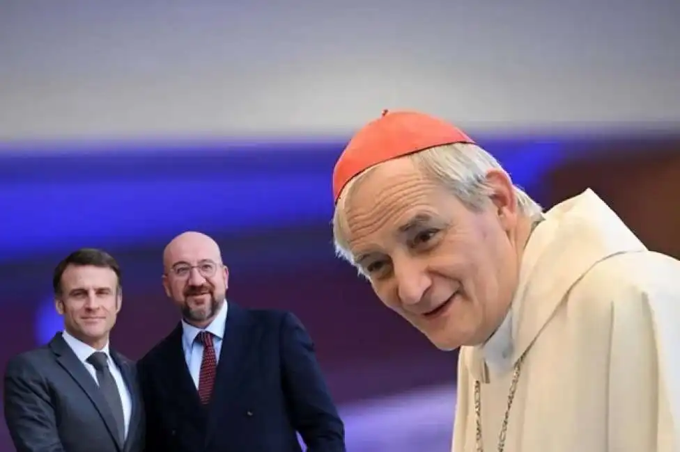 cardinale matteo zuppi charles michel emmanuel macron