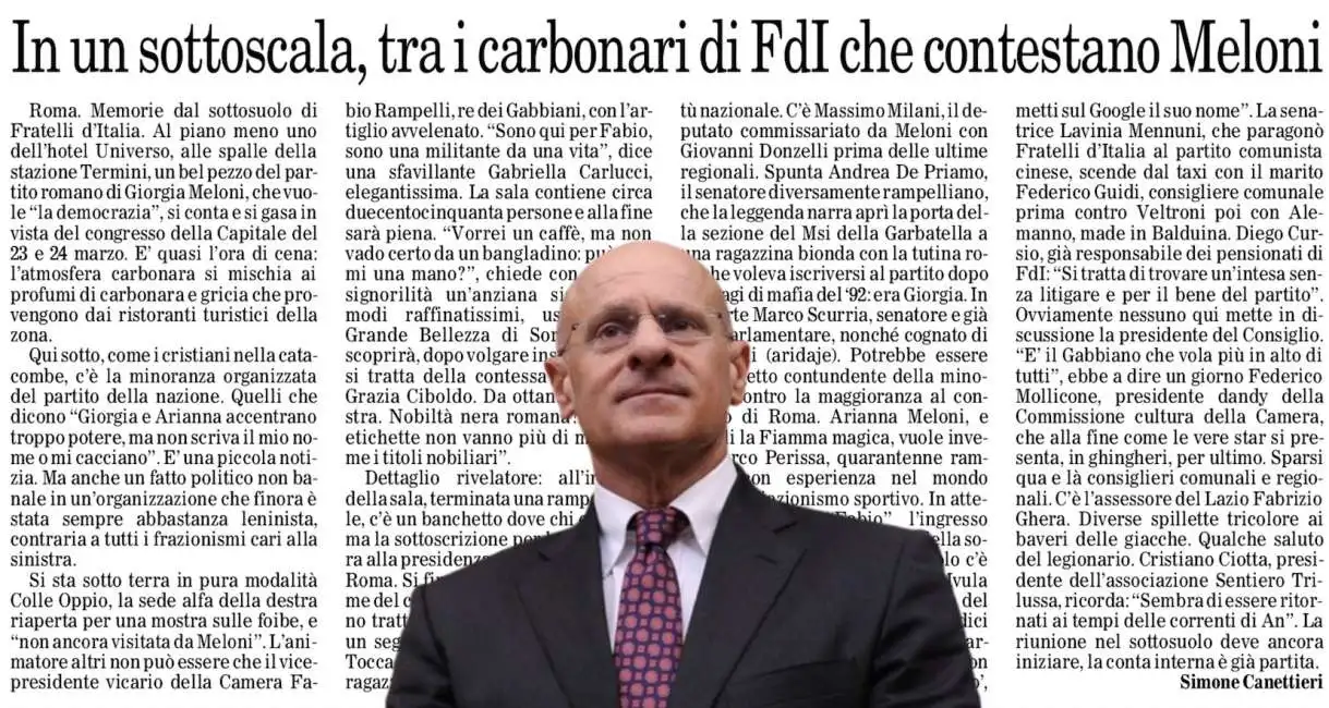 fabio rampelli simone canettieri il foglio 