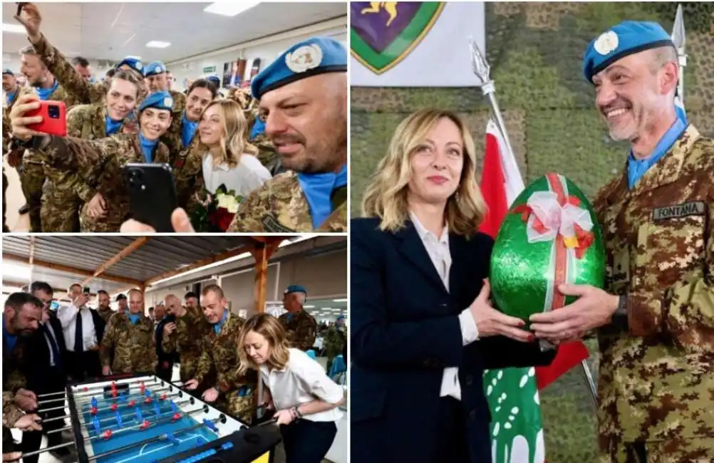 giorgia meloni in visita ai soldati italiani onu in libano