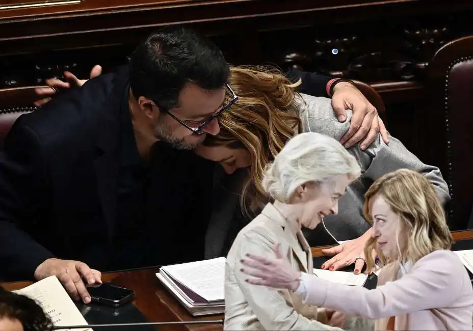 giorgia meloni matteo salvini ursula von der leyen 