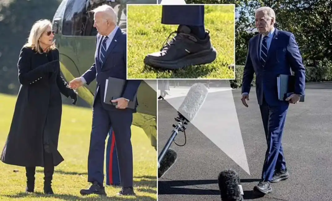 joe biden hoka transport scarpe sneakers 