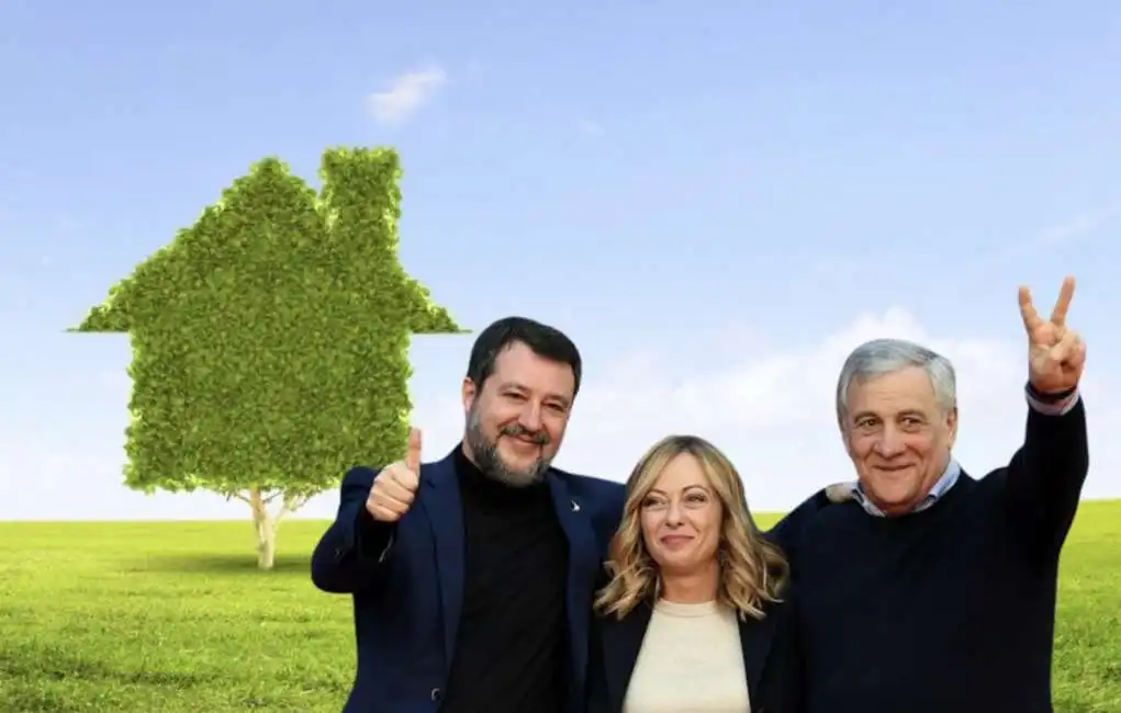 matteo salvini giorgia meloni antonio tajani case green 