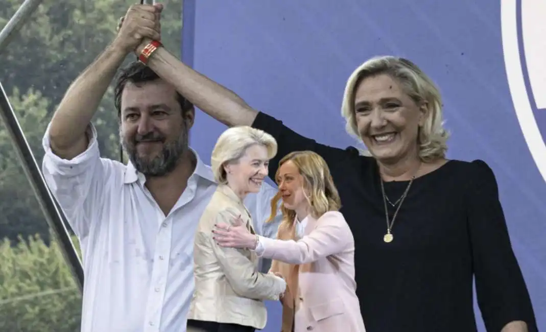 matteo salvini giorgia meloni ursula von der leyen marine le pen 