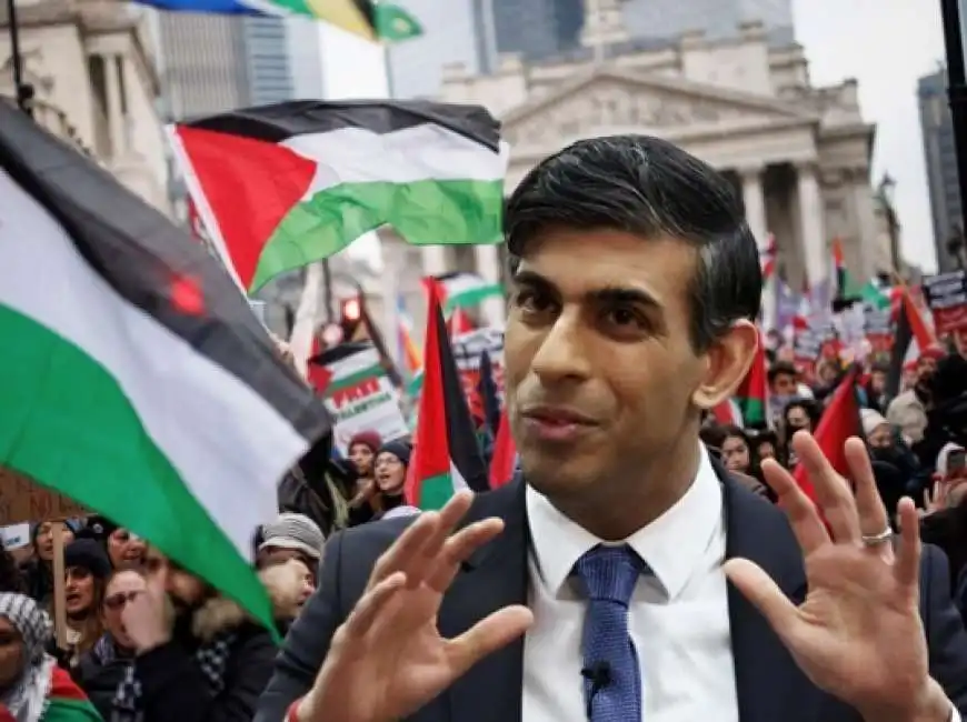 rishi sunak estremismo manifestazioni pro palestina