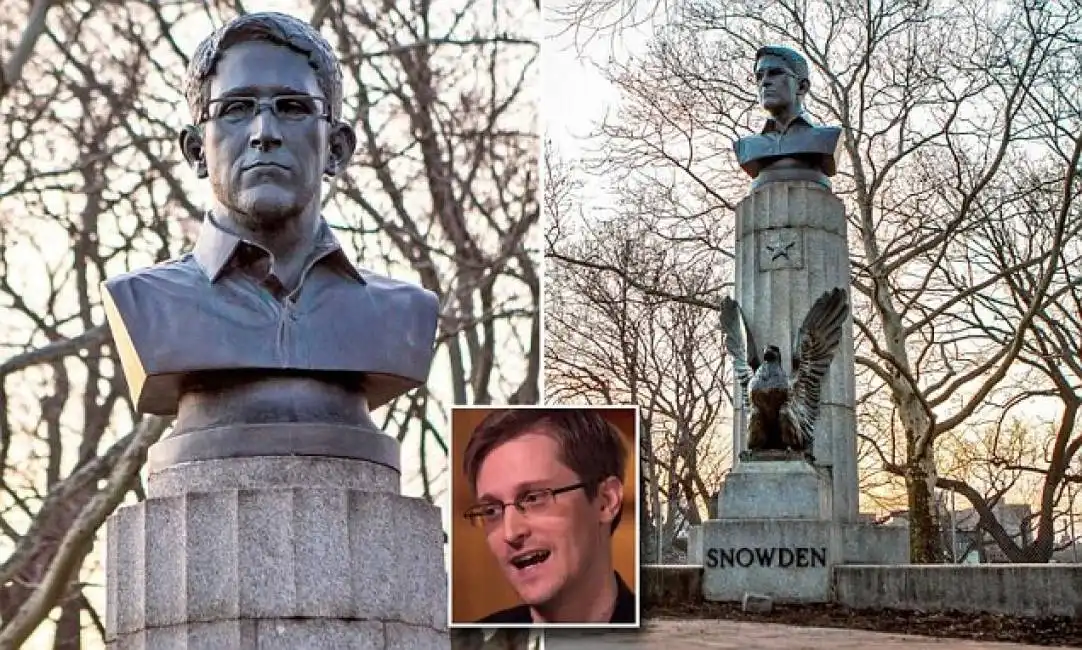 il busto di edward snowden a brooklyn