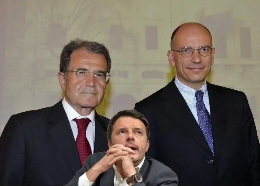 romano prodi - enrico letta - renzi 