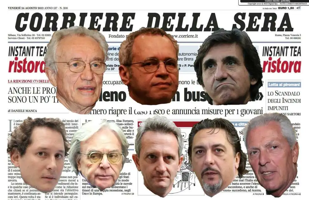 bazoli cairo mentana della valle cimbri tronchetti rcs corriere