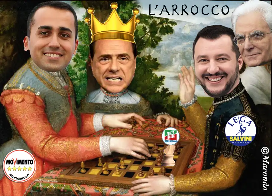 di maio, berlusconi, mattarella e salvini