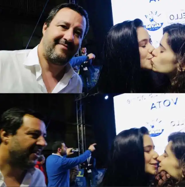 gaia parise matilde rizzo bacio matteo salvini selfie