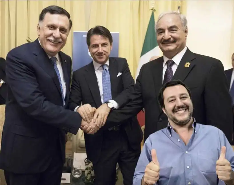 serraj haftar giuseppe conte matteo salvini