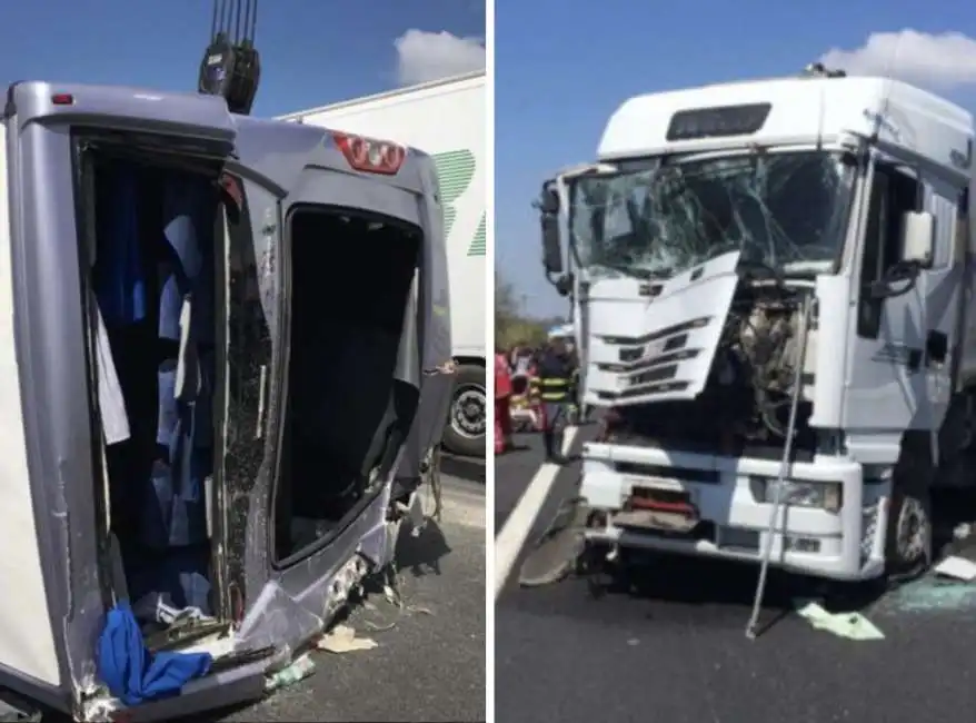 zagarolo tir pullman gita scontro incidente