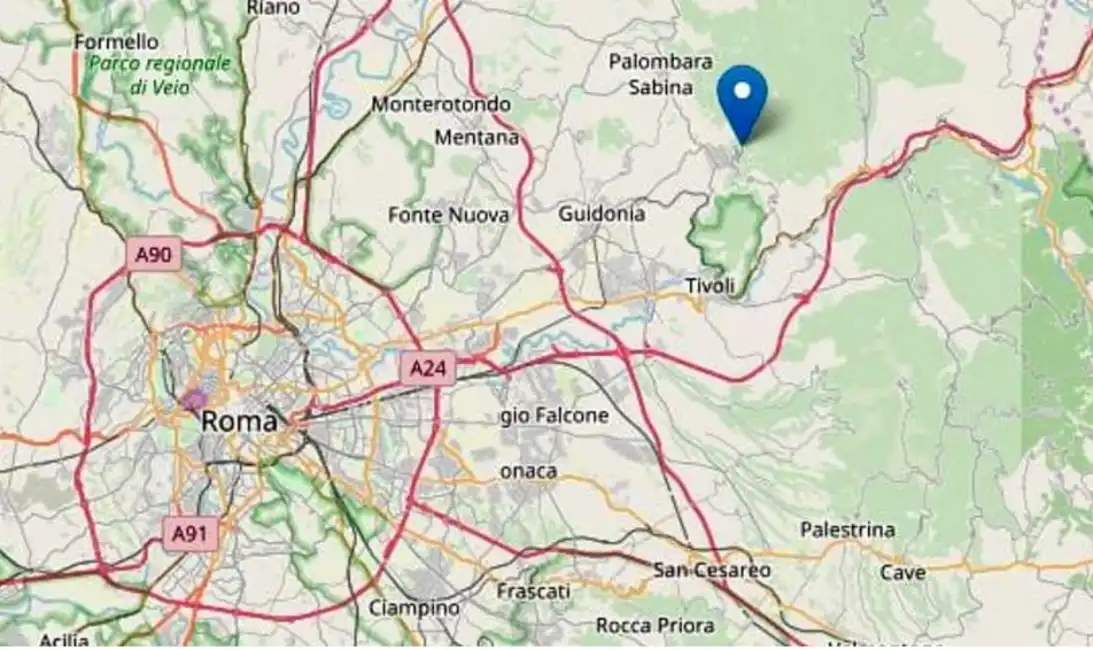 terremoto a est di roma