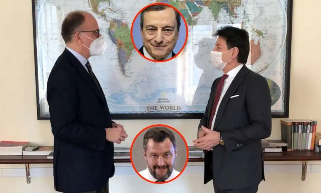 enrico letta mario draghi matteo salvini giuseppe conte