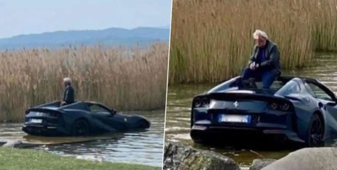 ferrari in acqua a sirmione