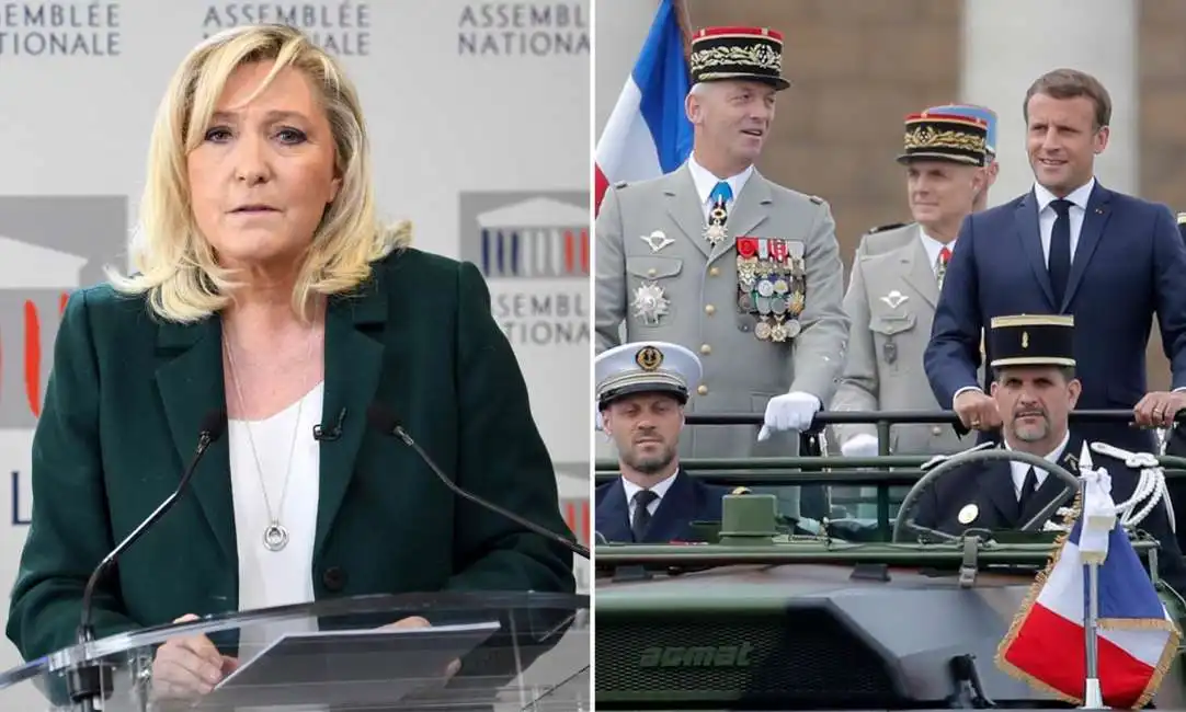 marine le pen esercito francia francese emmanuel macron 