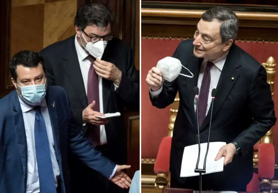 matteo salvini giancarlo giorgetti mario draghi