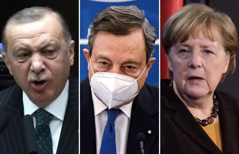 recep tayyip erdogan mario draghi angela merkel