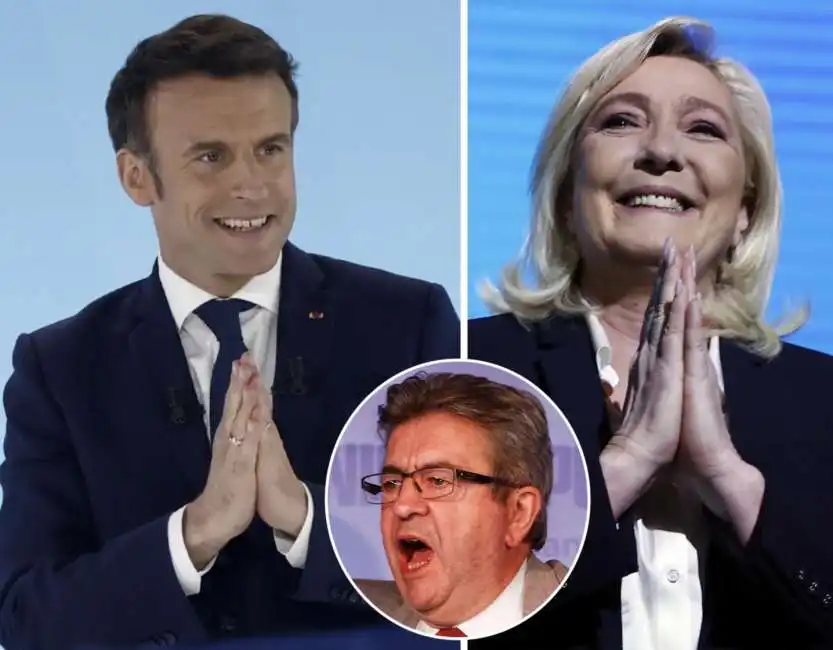 emmanuel macron jean luc melenchon marine le pen 