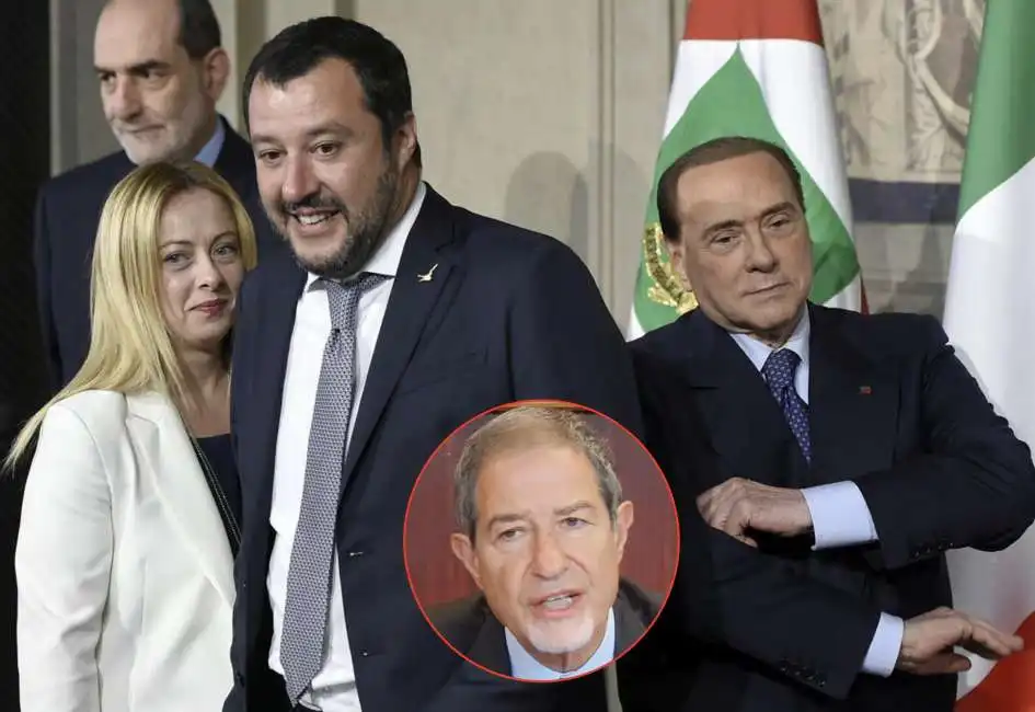 giorgia meloni silvio berlusconi matteo salvini nello musumeci 