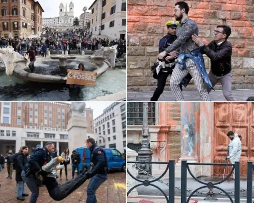 eco vandali gretini imbrattano monumenti 