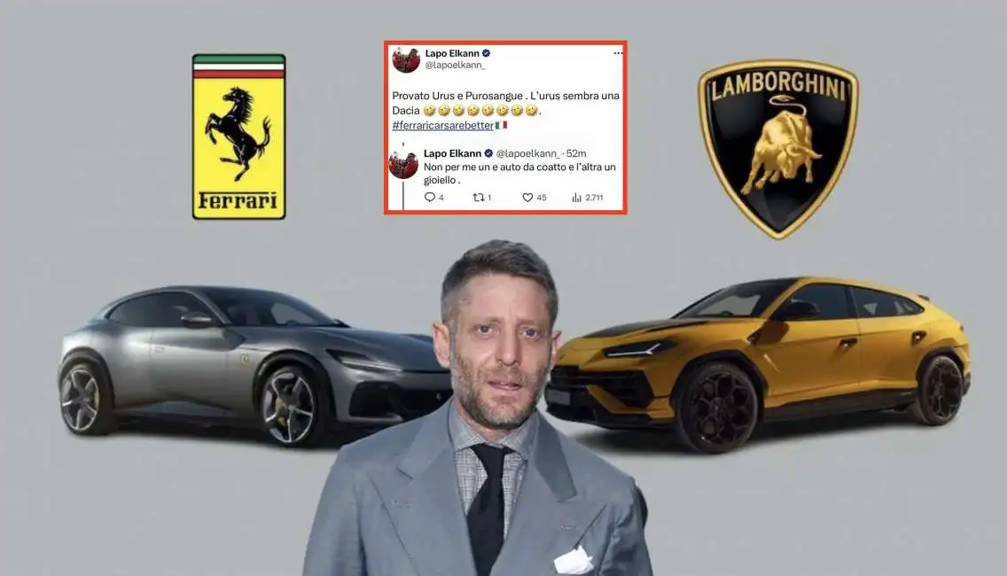 lapo elkann urus lamborghini ferrari purosangue