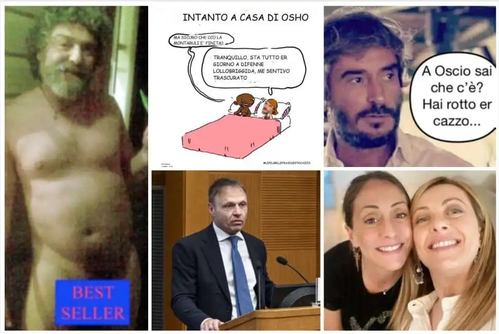 ottavio cappellani osho federico palmaroli arianna giorgia meloni francesco lollobrigida