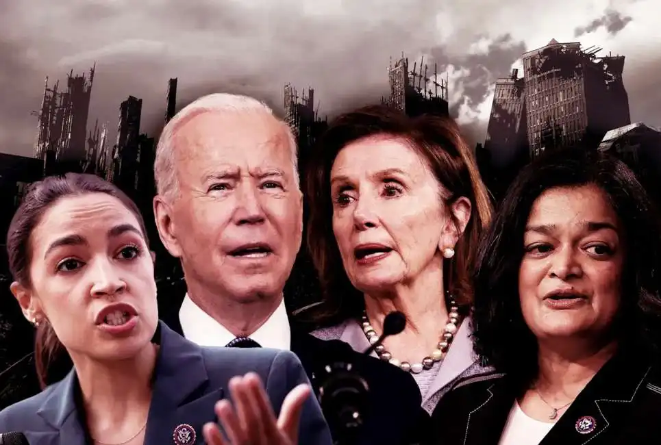 alexandria ocasio-cortez, joe biden, nancy pelosi pramila jayapal