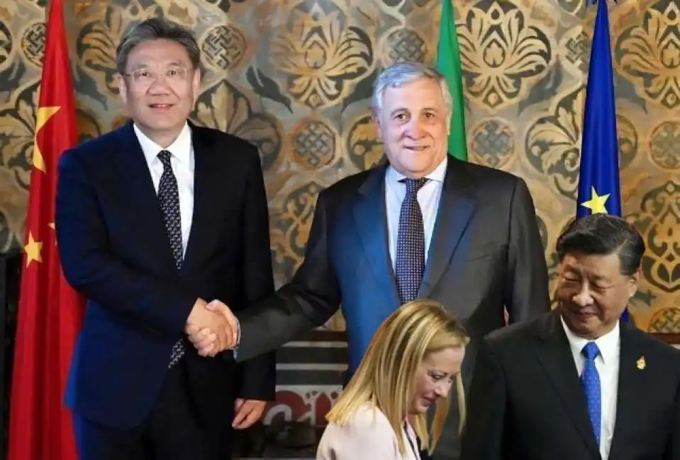 cina italia antonio tajani wang wentao giorgia meloni xi jinping