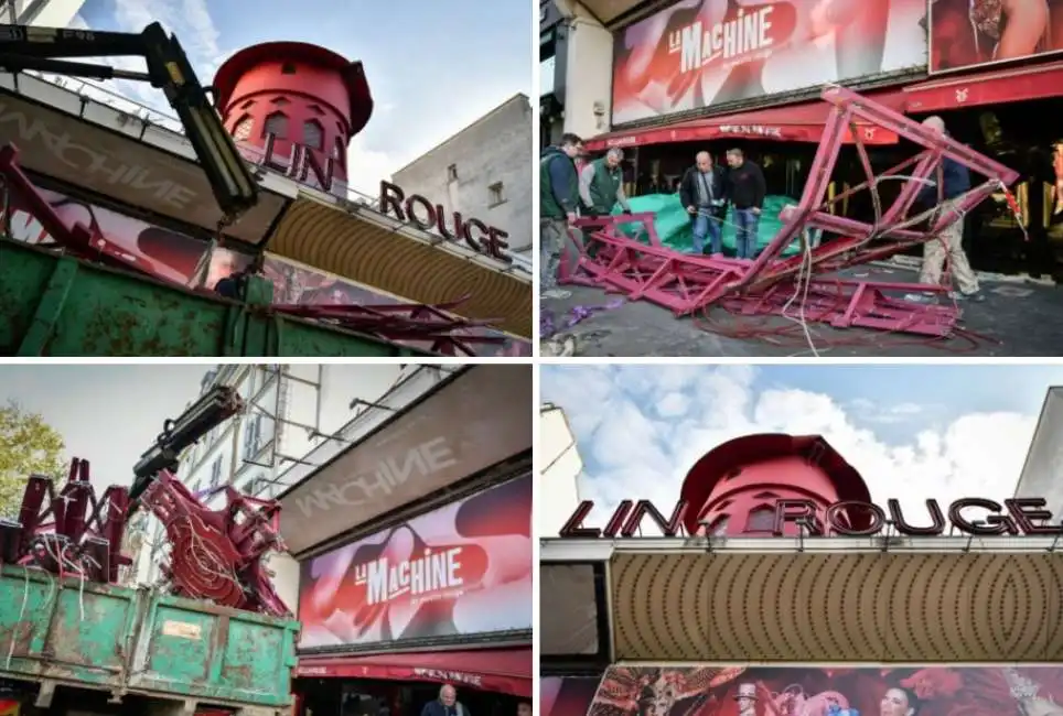 crollo delle pale del moulin rouge a parigi - 1