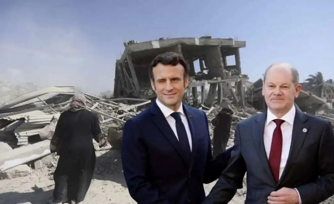 emmanuel macron olaf scholz gaza