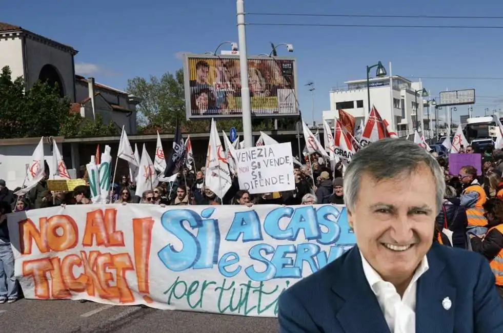 luigi brugnaro protesta venezia