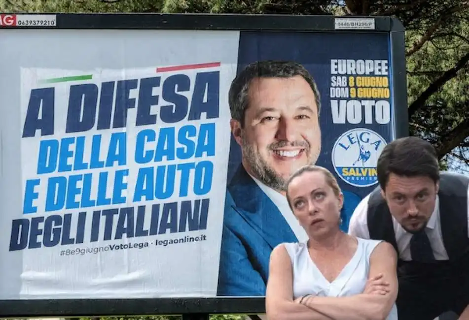 matteo salvini giorgia meloni andrea giambruno 