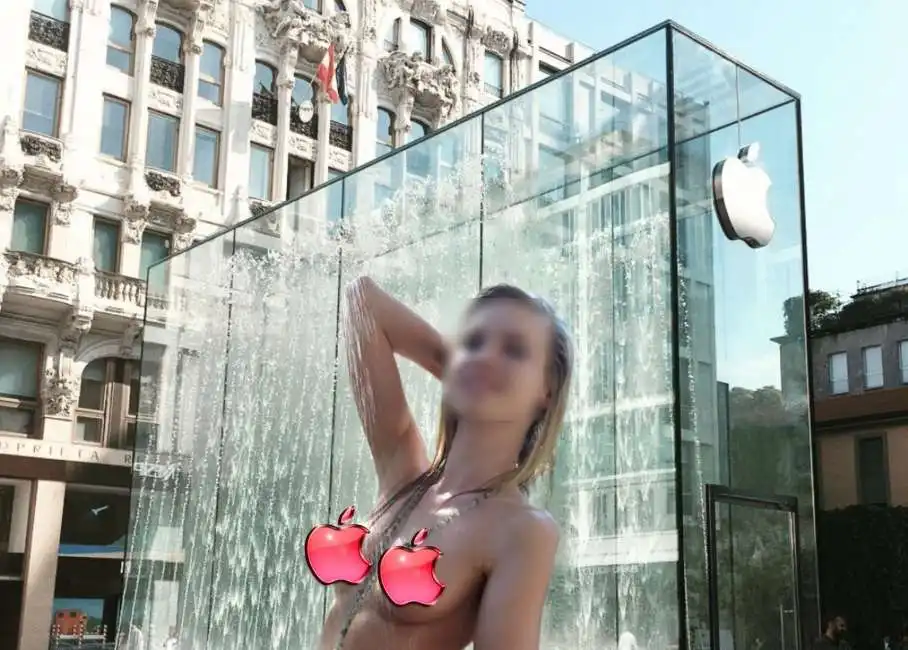 turista bagno fontana apple milano