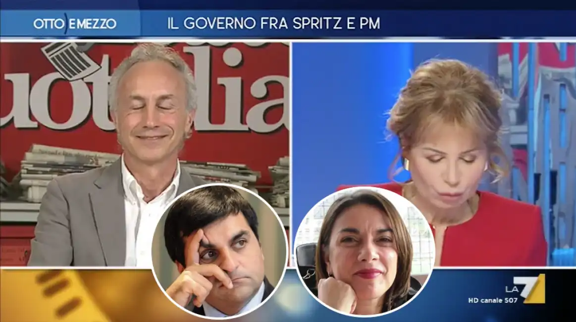 marco travaglio parla del caso palamara a otto e mezzo lilli gruber anna maria annamaria picozzi